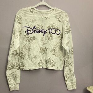 Disney 100 Cream and Purple Long Sleeve Shirt
